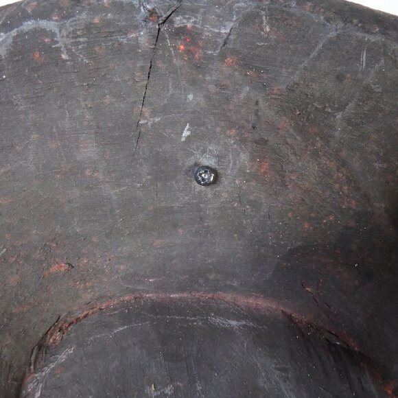 VINTAGE 13.5” NEPAL SMILING SKULL SKELETON HAND CARVED WOOD MASK WALL HANGING - Picture 7 of 8